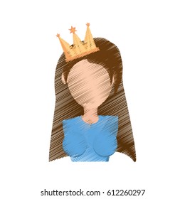 drawing head girl with crown celebration party