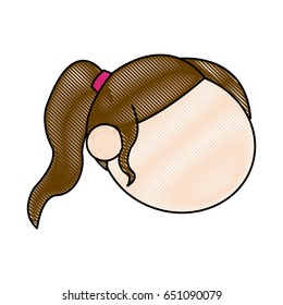 drawing head girl no face hair style