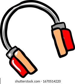 Dibujo de auriculares, ilustración, vector sobre fondo blanco.