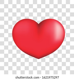 Drawing of a heart in 3d. Image with gradients of a beautiful heart.