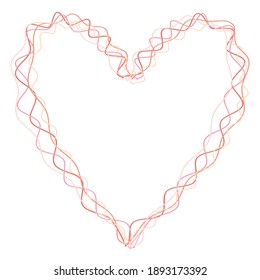 Drawing of Heart. Abstract love symbol. Continuous line art drawing 