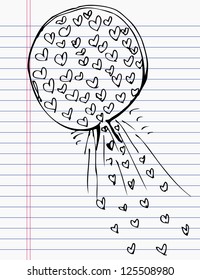 Drawing heart and balloon