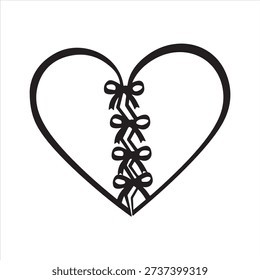 a drawing heart with a broken bow
