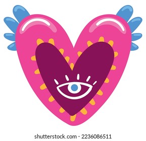 drawing heart decoration icon isolated