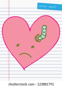 Drawing heart on paper