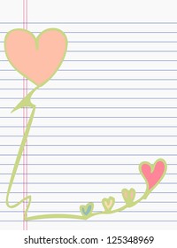 Drawing heart on paper