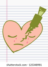 Drawing heart on paper
