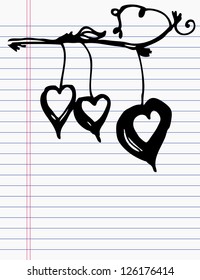 Drawing heart on paper