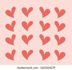 Drawing Heart on Pink Background. Vector illustration