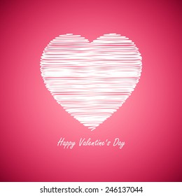 drawing heart on pink background (vector)