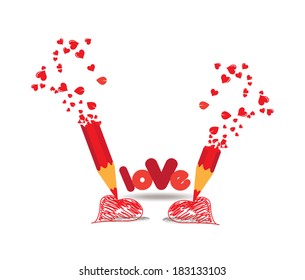 Drawing heart for valentine's day