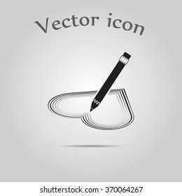 Drawing heart  - Valentine's Day vector icon