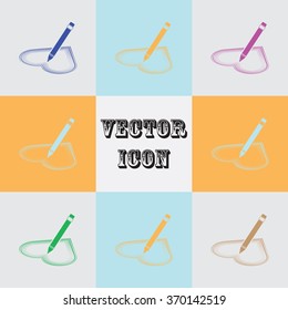 Drawing heart  - Valentine's Day vector icon