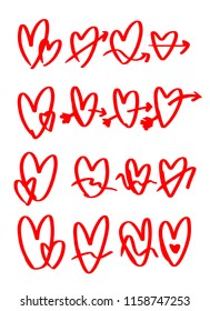 Drawing a heart in a variety of formats. A vector