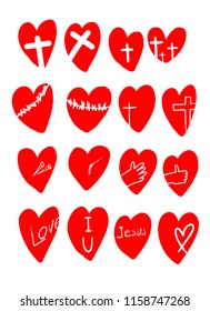 Drawing a heart in a variety of formats. A vector