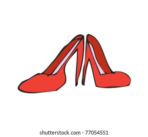 Drawing of high heel shoes