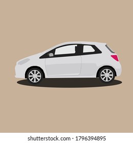 A drawing of his car in gray
