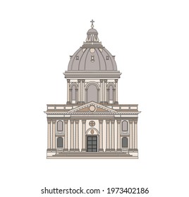 DRAWING OF HISTORICAL BUILDINGS OF VENICE, ANCIENT ITALIAN ARCHITECTURE IN GOTHIC AND NEOCLASSIC STYLE