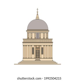 DRAWING OF HISTORICAL BUILDINGS OF VENICE, ANCIENT ITALIAN ARCHITECTURE IN GOTHIC AND NEOCLASSIC STYLE