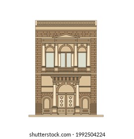 DRAWING OF HISTORICAL BUILDINGS OF VENICE, ANCIENT ITALIAN ARCHITECTURE IN GOTHIC AND NEOCLASSIC STYLE