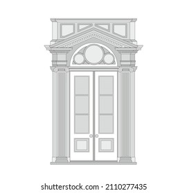 DRAWING OF HISTORICAL BUILDINGS OF VENICE, ANCIENT ITALIAN ARCHITECTURE IN GOTHIC AND NEOCLASSIC STYLE