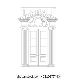 DRAWING OF HISTORICAL BUILDINGS OF VENICE, ANCIENT ITALIAN ARCHITECTURE IN GOTHIC AND NEOCLASSIC STYLE