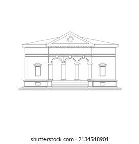 DRAWING OF HISTORICAL BUILDINGS OF VENICE, ANCIENT ITALIAN ARCHITECTURE IN GOTHIC AND NEOCLASSIC STYLE