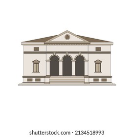 DRAWING OF HISTORICAL BUILDINGS OF VENICE, ANCIENT ITALIAN ARCHITECTURE IN GOTHIC AND NEOCLASSIC STYLE