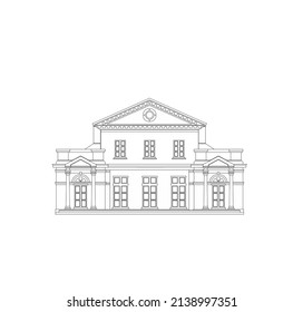 DRAWING OF HISTORICAL BUILDINGS OF VENICE, ANCIENT ITALIAN ARCHITECTURE IN GOTHIC AND NEOCLASSIC STYLE