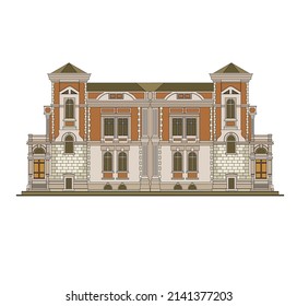 DRAWING OF HISTORICAL BUILDINGS OF VENICE, ANCIENT ITALIAN ARCHITECTURE IN GOTHIC AND NEOCLASSIC STYLE