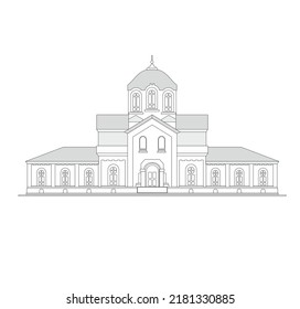 DRAWING OF HISTORICAL BUILDINGS OF VENICE, ANCIENT ITALIAN ARCHITECTURE IN GOTHIC AND NEOCLASSIC STYLE