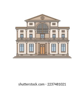 DRAWING OF HISTORICAL BUILDINGS OF VENICE, ANCIENT ITALIAN ARCHITECTURE IN GOTHIC AND NEOCLASSIC STYLE