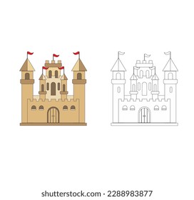 DRAWING OF HISTORICAL BUILDINGS OF VENICE, ANCIENT ITALIAN ARCHITECTURE IN GOTHIC AND NEOCLASSIC STYLE