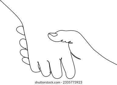 Drawing of holding hands isolated on white background. Symbol of love, dating, close relationship, intimacy and romance. Hand drawn black and white illustration.