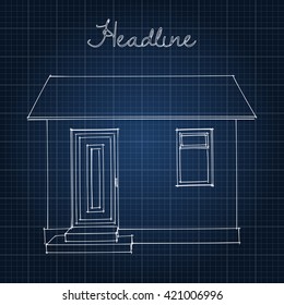 Drawing of the home on a blue background