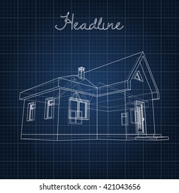 Drawing of the home on a blue background