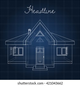 Drawing of the home on a blue background