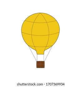 Drawing hot air balloon on a white background, vector illustration