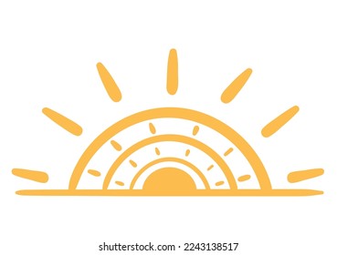 drawing hot sun icon isolated