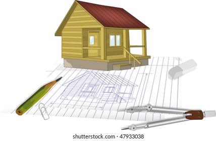 The drawing and the house