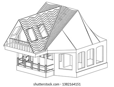 Drawing of the house on a white background.