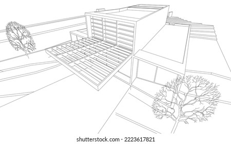 Drawing of a house vector illustration