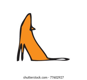 Drawing of a howling fox