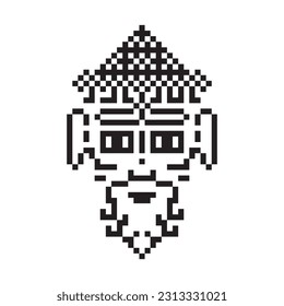 Zeichnung eines menschlichen Gesichts, Pixelkunst