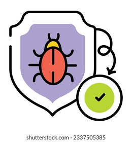 Drawing icon of bug security 