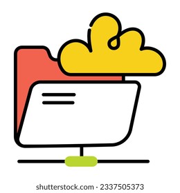 Drawing icon of cloud folder 