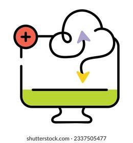Drawing icon of cloud transfer 