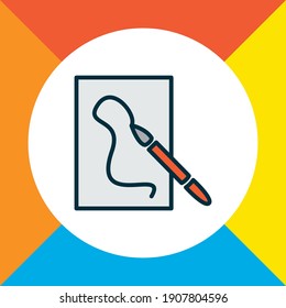 Drawing icon colored line symbol. Premium quality isolated painting element in trendy style.