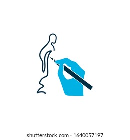 Drawing icon colored symbol. Premium quality isolated fashion sketch element in trendy style.