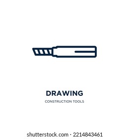 drawing icon from construction tools collection. Thin linear drawing, sketch, doodle outline icon isolated on white background. Line vector drawing sign, symbol for web and mobile